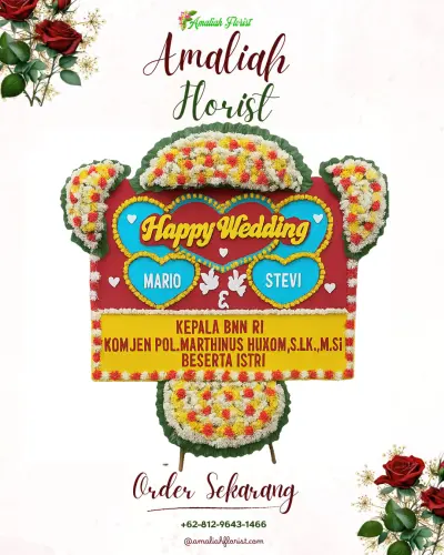 Karangan Papan Bunga Pernikahan di Gumawang